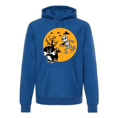 Funny Skeleton Wiener Sausage Dog Halloween Dachshund Premium Hoodie