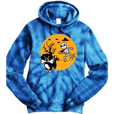 Funny Skeleton Wiener Sausage Dog Halloween Dachshund Tie Dye Hoodie