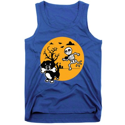 Funny Skeleton Wiener Sausage Dog Halloween Dachshund Tank Top