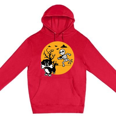 Funny Skeleton Wiener Sausage Dog Halloween Dachshund Premium Pullover Hoodie