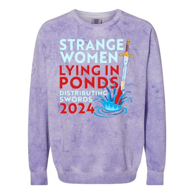 Funny Strange Women Lying In Ponds Distributing Swords 2024 Colorblast Crewneck Sweatshirt