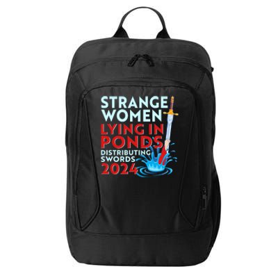 Funny Strange Women Lying In Ponds Distributing Swords 2024 City Backpack