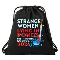 Funny Strange Women Lying In Ponds Distributing Swords 2024 Drawstring Bag