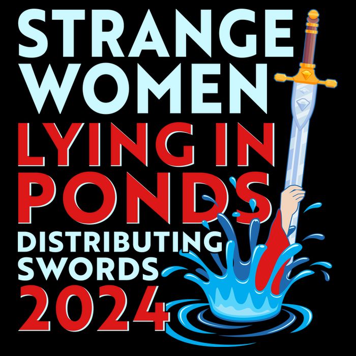 Funny Strange Women Lying In Ponds Distributing Swords 2024 Drawstring Bag