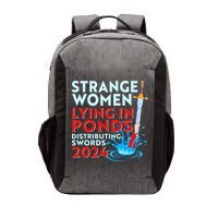 Funny Strange Women Lying In Ponds Distributing Swords 2024 Vector Backpack
