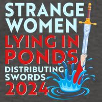 Funny Strange Women Lying In Ponds Distributing Swords 2024 Vector Backpack