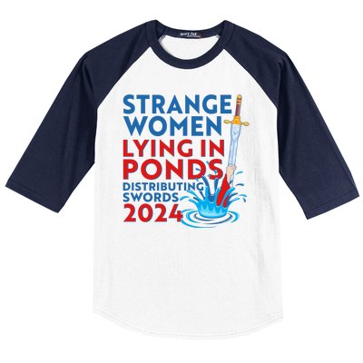 Funny Strange Women Lying In Ponds Distributing Swords 2024 Baseball Sleeve Shirt