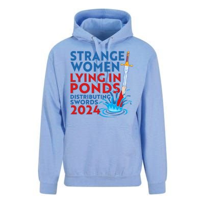 Funny Strange Women Lying In Ponds Distributing Swords 2024 Unisex Surf Hoodie