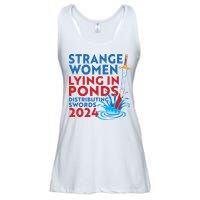 Funny Strange Women Lying In Ponds Distributing Swords 2024 Ladies Essential Flowy Tank