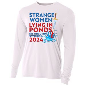 Funny Strange Women Lying In Ponds Distributing Swords 2024 Cooling Performance Long Sleeve Crew