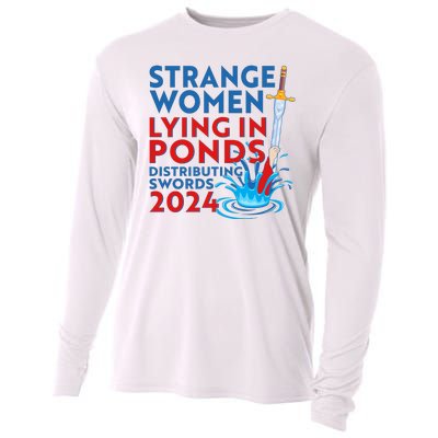 Funny Strange Women Lying In Ponds Distributing Swords 2024 Cooling Performance Long Sleeve Crew