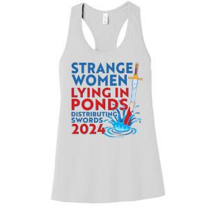 Funny Strange Women Lying In Ponds Distributing Swords 2024 Women's Racerback Tank