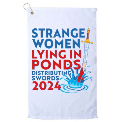 Funny Strange Women Lying In Ponds Distributing Swords 2024 Golf Towel