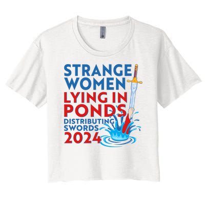 Funny Strange Women Lying In Ponds Distributing Swords 2024 Women's Crop Top Tee