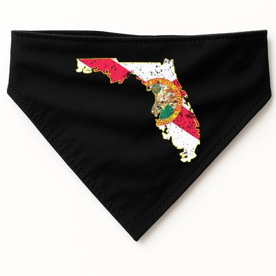 Florida State With Florida Shape Flag USA-Made Doggie Bandana