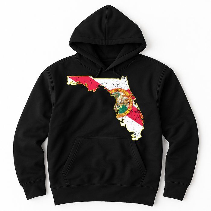 Florida State With Florida Shape Flag Hoodie