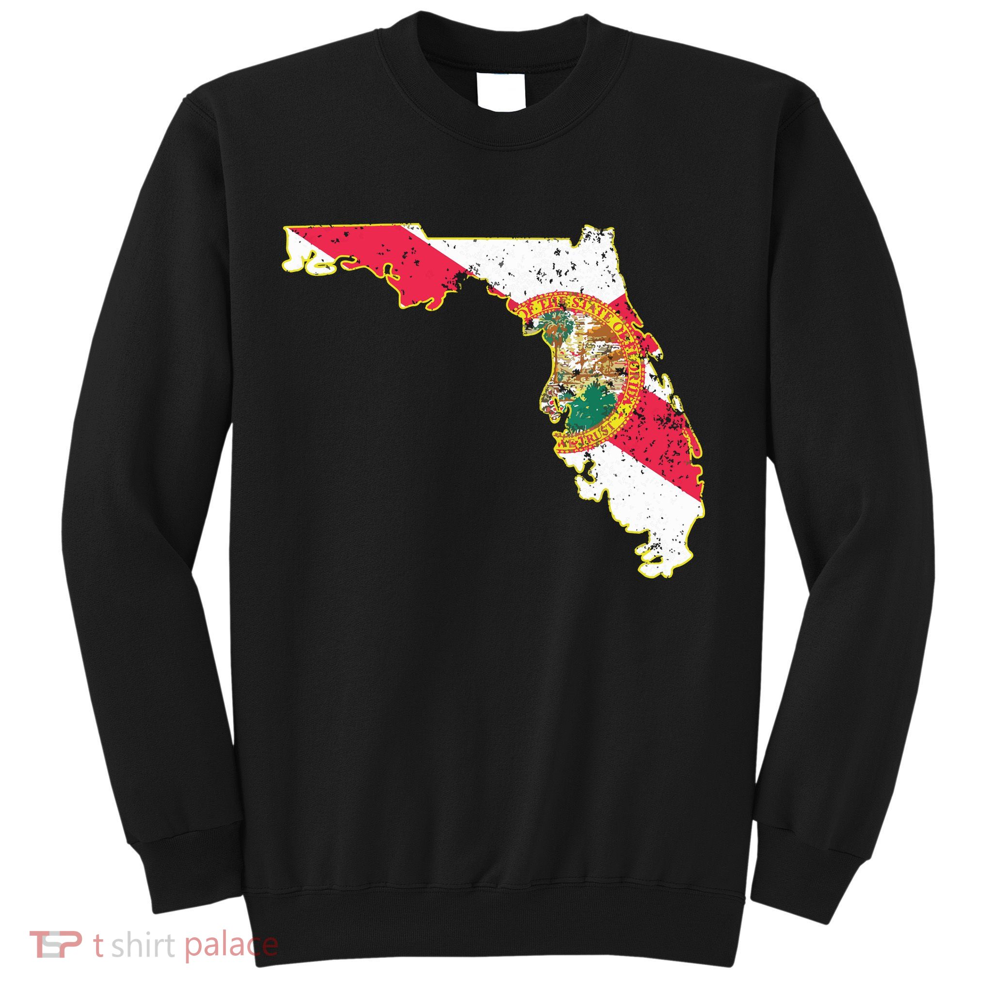 Florida State With Florida Shape Flag Sweatshirt