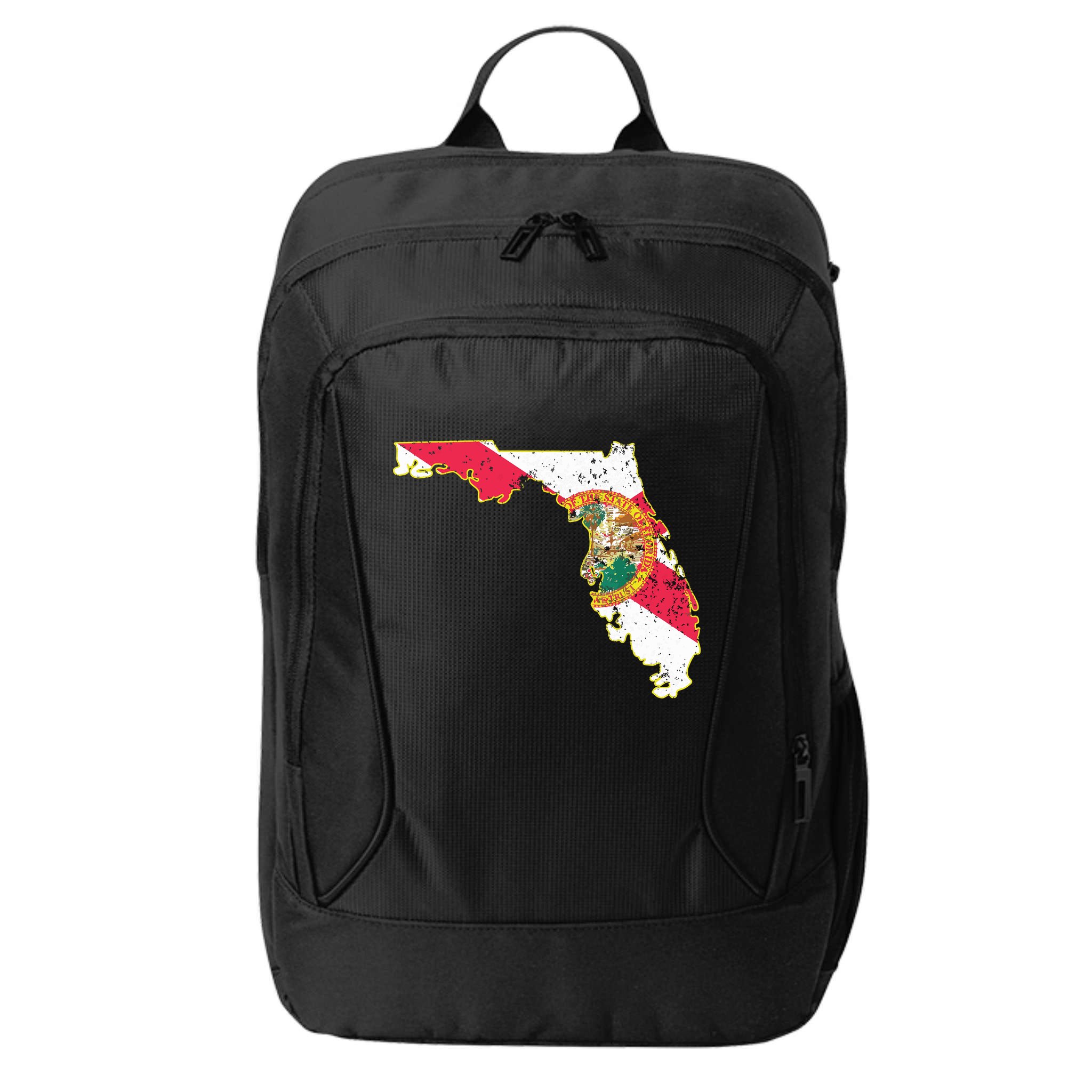 Florida State With Florida Shape Flag City Backpack