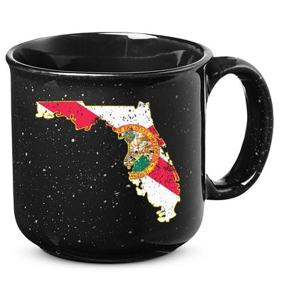 Florida State With Florida Shape Flag 15oz Campfire Ceramic Mug