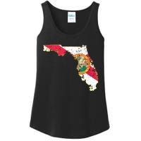 Florida State With Florida Shape Flag Ladies Essential Tank