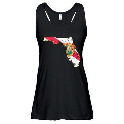 Florida State With Florida Shape Flag Ladies Essential Flowy Tank