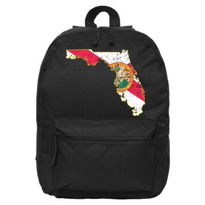 Florida State With Florida Shape Flag 16 in Basic Backpack