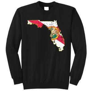 Florida State With Florida Shape Flag Tall Sweatshirt