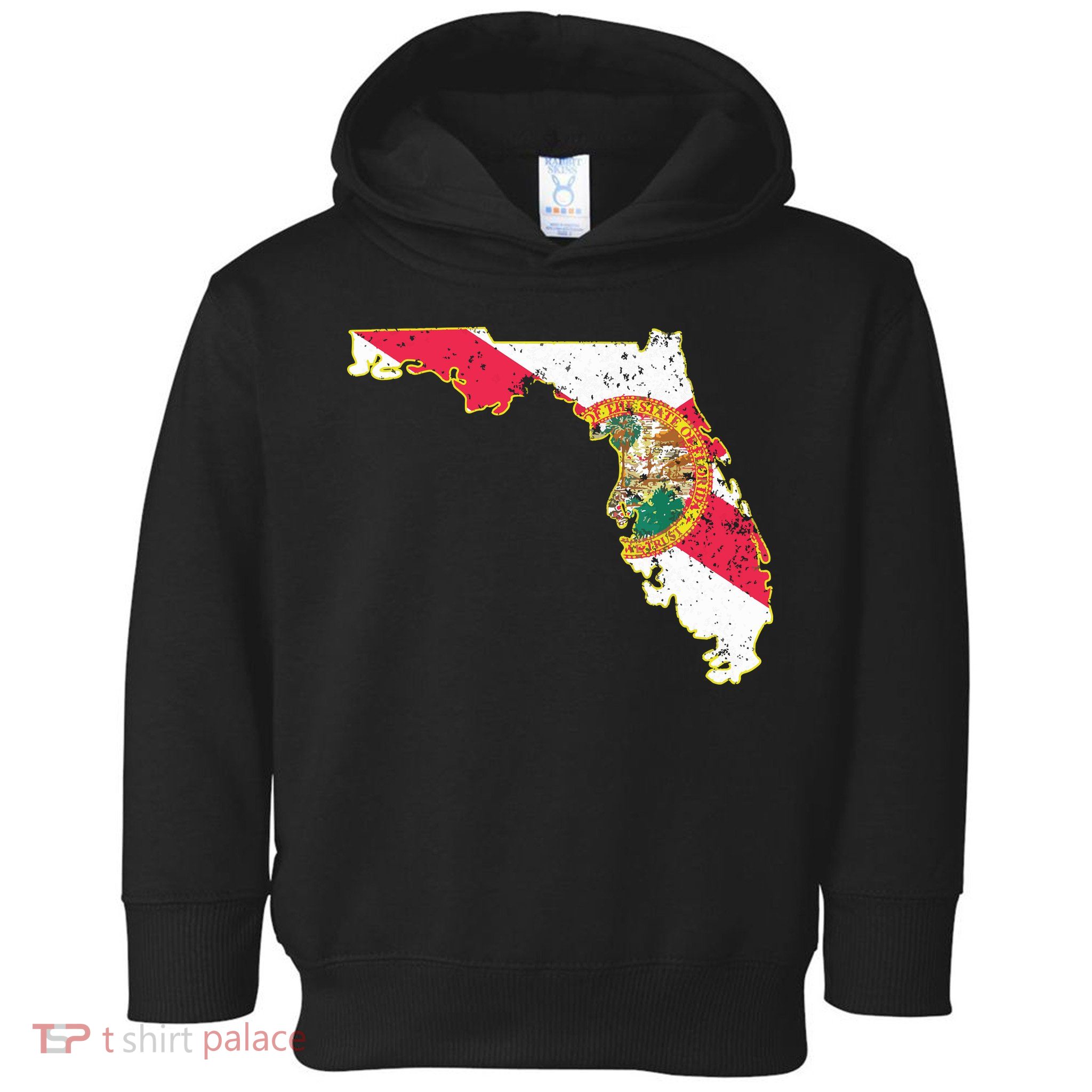 Florida State With Florida Shape Flag Toddler Hoodie