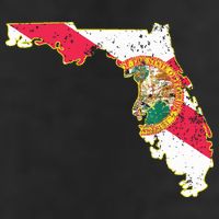 Florida State With Florida Shape Flag Golf Towel