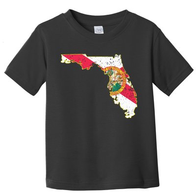 Florida State With Florida Shape Flag Toddler T-Shirt