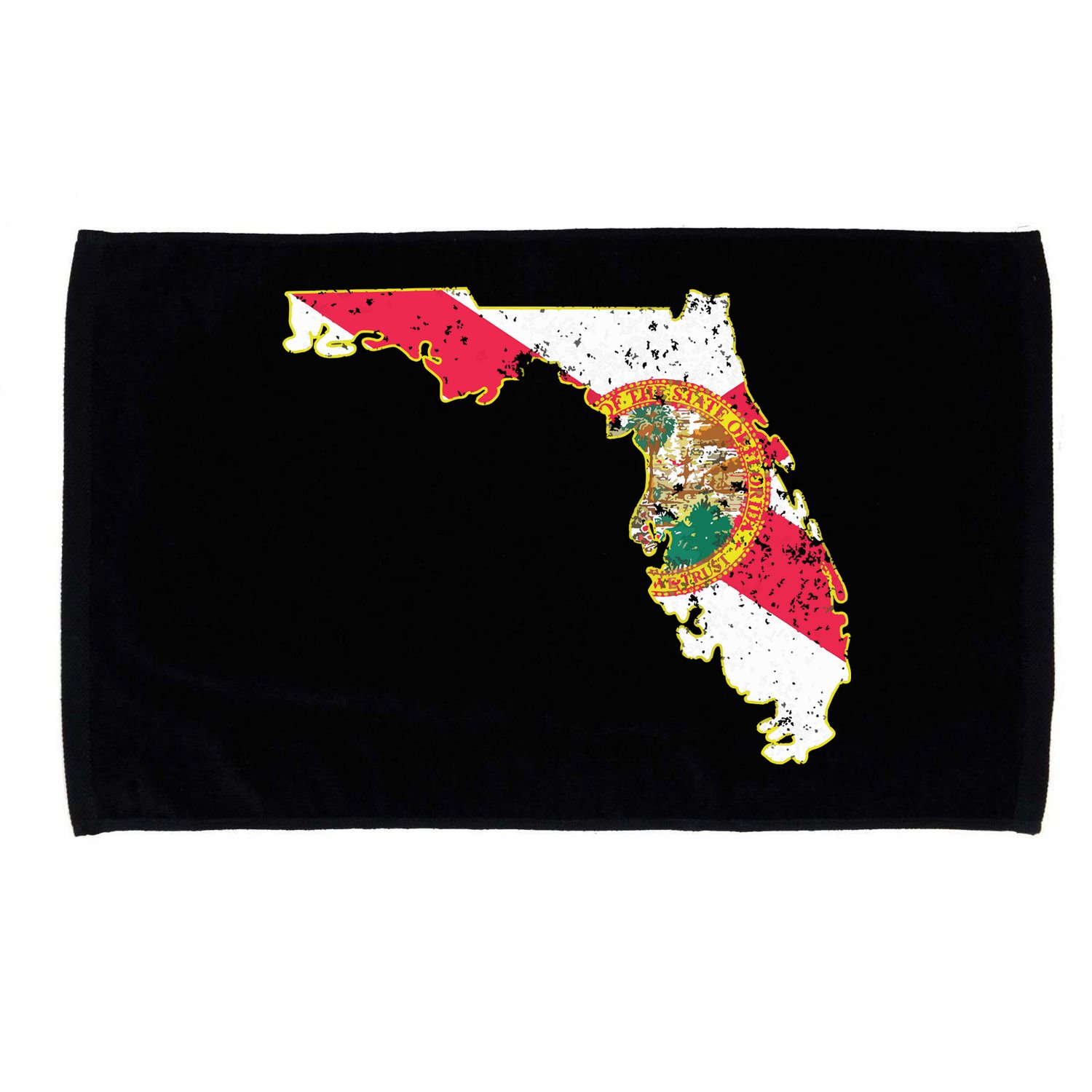 Florida State With Florida Shape Flag Microfiber Hand Towel
