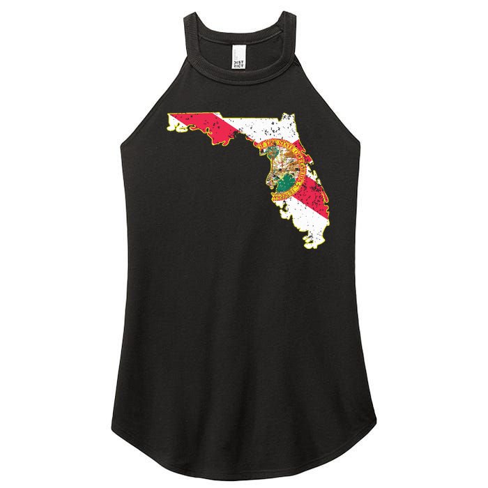 Florida State With Florida Shape Flag Women's Perfect Tri Rocker Tank