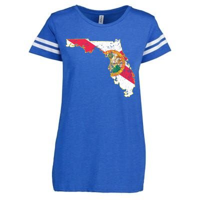 Florida State With Florida Shape Flag Enza Ladies Jersey Football T-Shirt