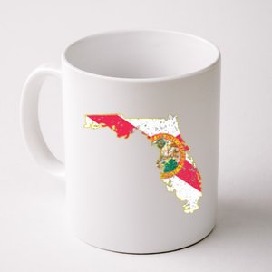 Florida State With Florida Shape Flag Coffee Mug