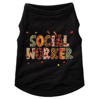 Funny Social Worker Pumpkin Autumn Tree Fall Leaves Doggie Tank