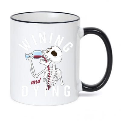 Funny Skeleton Wining And Dying 11oz Black Color Changing Mug