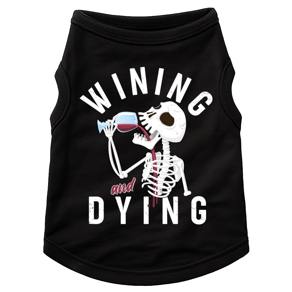 Funny Skeleton Wining And Dying Doggie Tank
