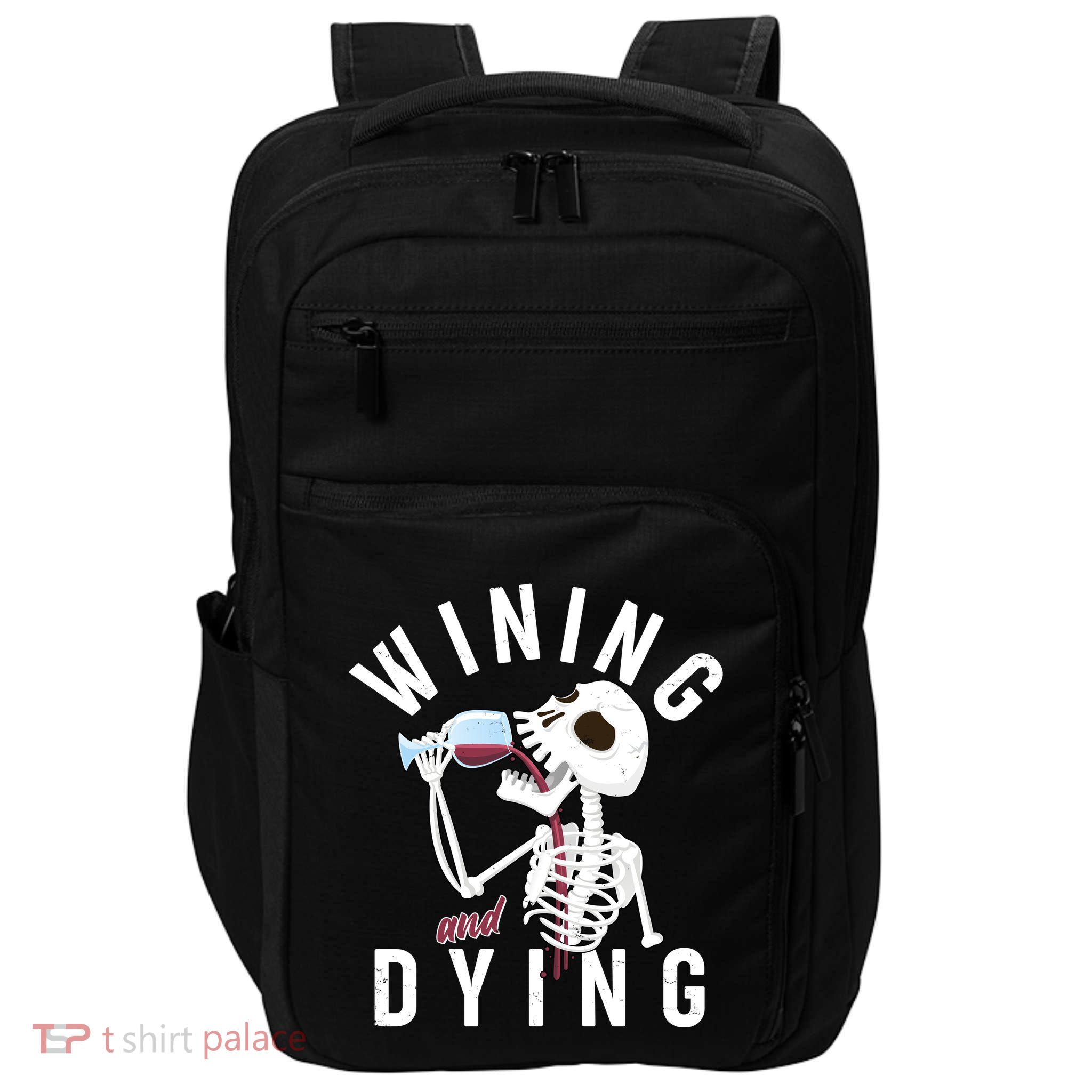 Funny Skeleton Wining And Dying Impact Tech Backpack