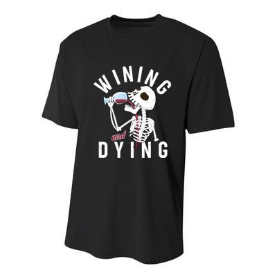 Funny Skeleton Wining And Dying Youth Performance Sprint T-Shirt