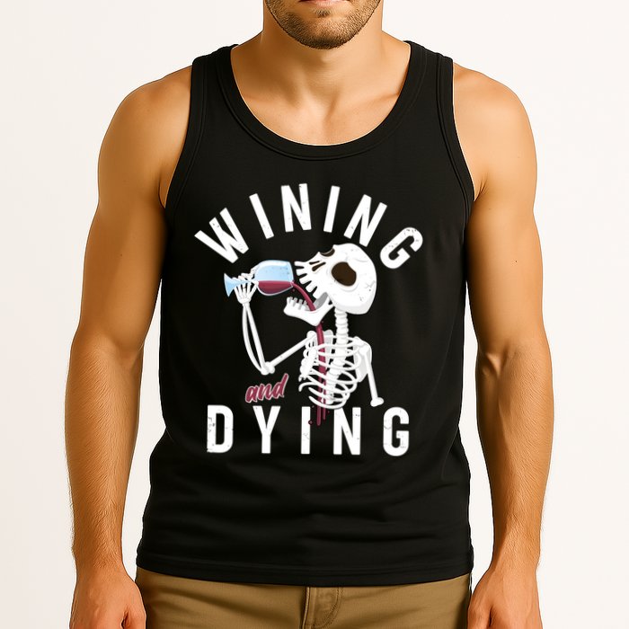 Funny Skeleton Wining And Dying Tank Top