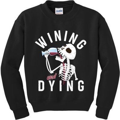 Funny Skeleton Wining And Dying Kids Sweatshirt