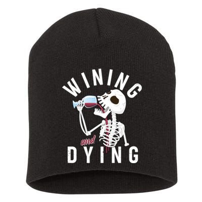 Funny Skeleton Wining And Dying Short Acrylic Beanie