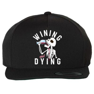 Funny Skeleton Wining And Dying Wool Snapback Cap