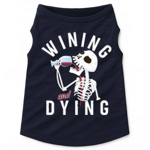 Funny Skeleton Wining And Dying Doggie Tank