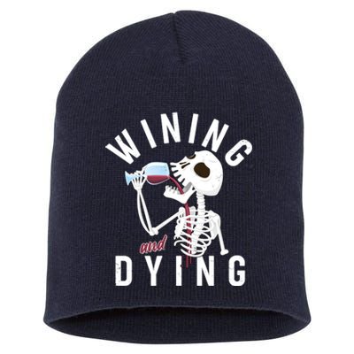 Funny Skeleton Wining And Dying Short Acrylic Beanie