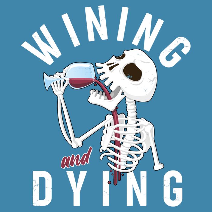 Funny Skeleton Wining And Dying V-Neck T-Shirt