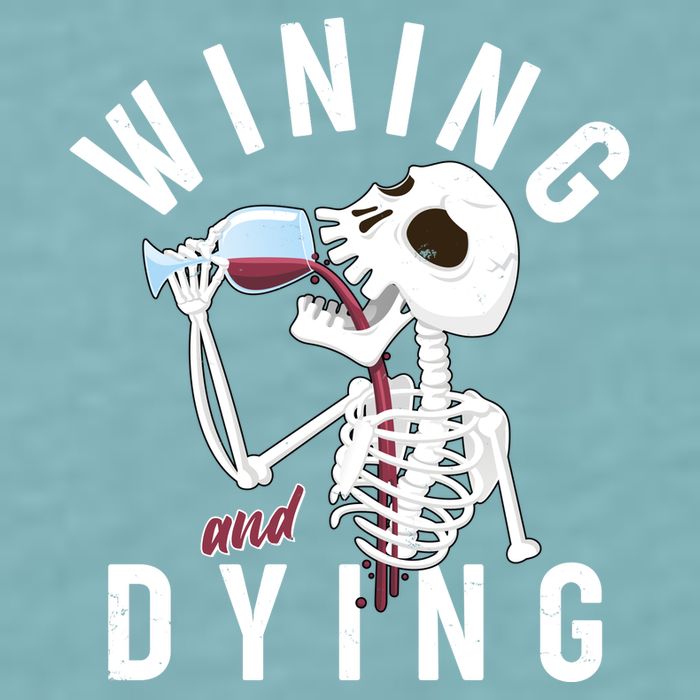 Funny Skeleton Wining And Dying Sueded Cloud Jersey T-Shirt