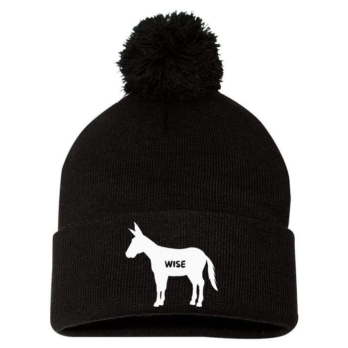 Funny Sarcastic Wise Donkey Lovers Pom Pom 12in Knit Beanie