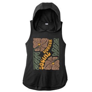 Floral Social Worker Lcsw And Lmsw Wildflower Social Work Ladies PosiCharge Tri-Blend Wicking Draft Hoodie Tank