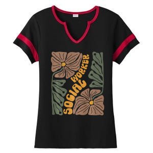 Floral Social Worker Lcsw And Lmsw Wildflower Social Work Ladies Halftime Notch Neck Tee